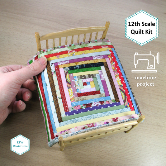 Scrappy Log Cabin 1:12 Quilt Kit